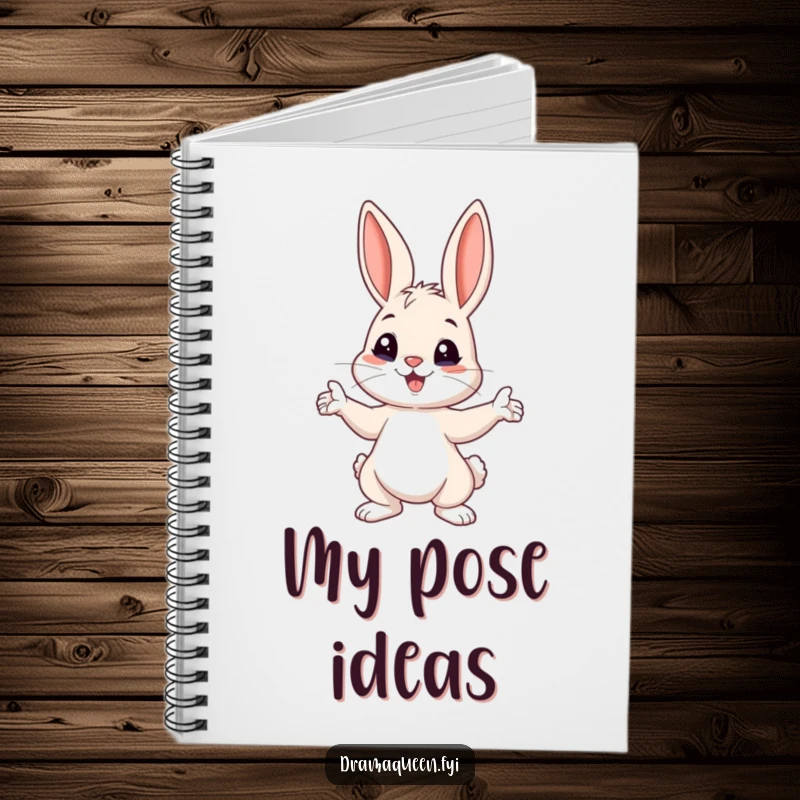 Funny Bunny Pose Notebook: A playful bunny dramatically striking a pose with ears perked up, for writing playful notes.