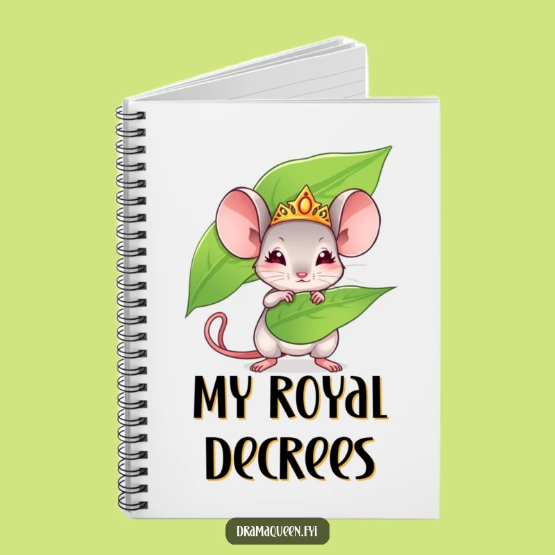 Funny Mouse Notebook - Tiara Queen Cover for Regal Notes, Perfect Funny Gift