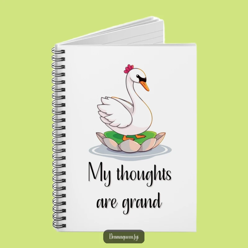 Funny Swan Diva Notebook - Dramatic Pose Journal Funny Gift for Elegant Notes