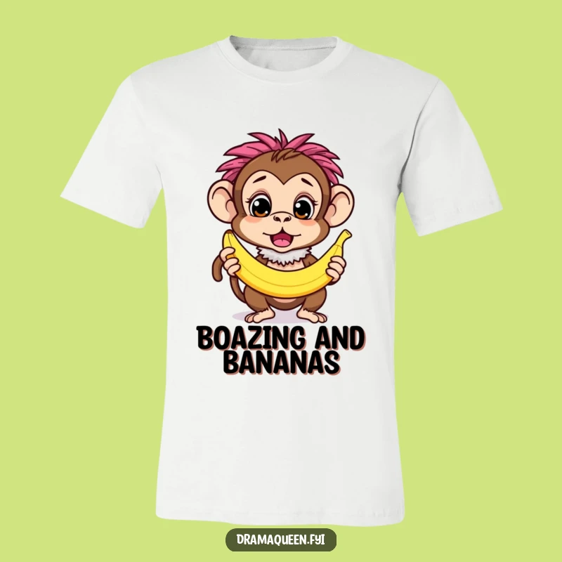 Funny Monkey Boa T-Shirt - Surprised Pose Tee, Hilarious Quirky Gift