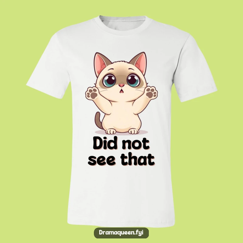 Funny Siamese Cat Shirt: Wide Eyes Surprise Paws Funny Gift
