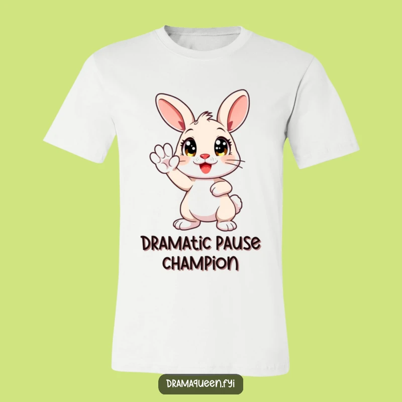Funny Bunny Strike a Pose T-Shirt: Cute Character Paw High Graphic Tee, Hilarious Gift