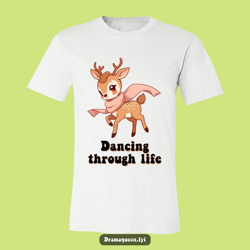 Funny Deer Twirl T-Shirt: Wearable Elegance and Hilarious Grace Apparel