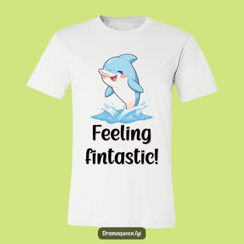 Funny Dolphin Leap T-Shirt - Whimsical Grinning Dolphin Funny Gift for Beach Fans
