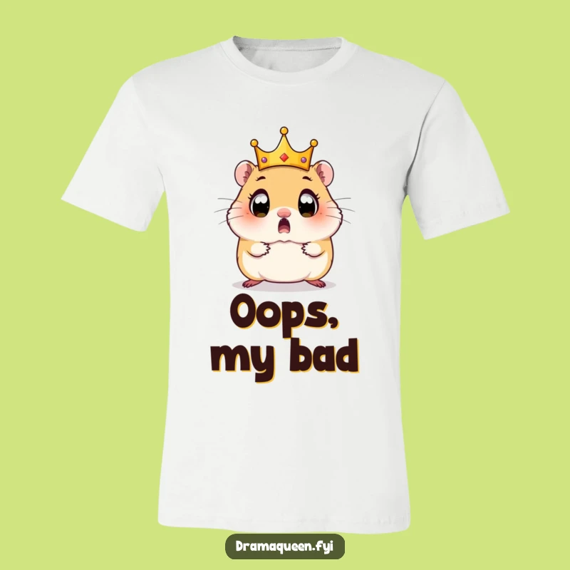Funny Hamster Crown Tumble T-Shirt: Wear Your Royal Mishaps Hilariously