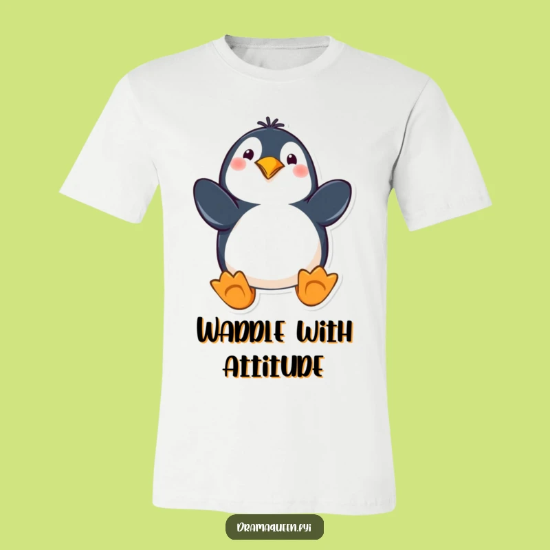 Funny Penguin T-Shirt: Dramatic Pose, Flippers Out, Hilarious Animal Tee