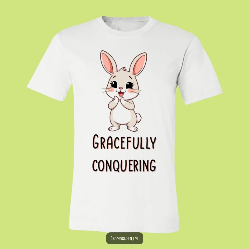 Funny Bunny Curtsey T-Shirt: Cheerful Bunny Practicing Drama, Hilarious Gift