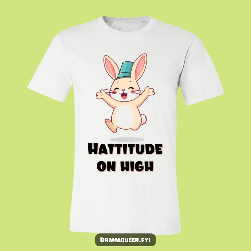 Funny Rabbit Fancy Hat T-Shirt: Hilarious Glee Jumps, Perfect Funny Gift!