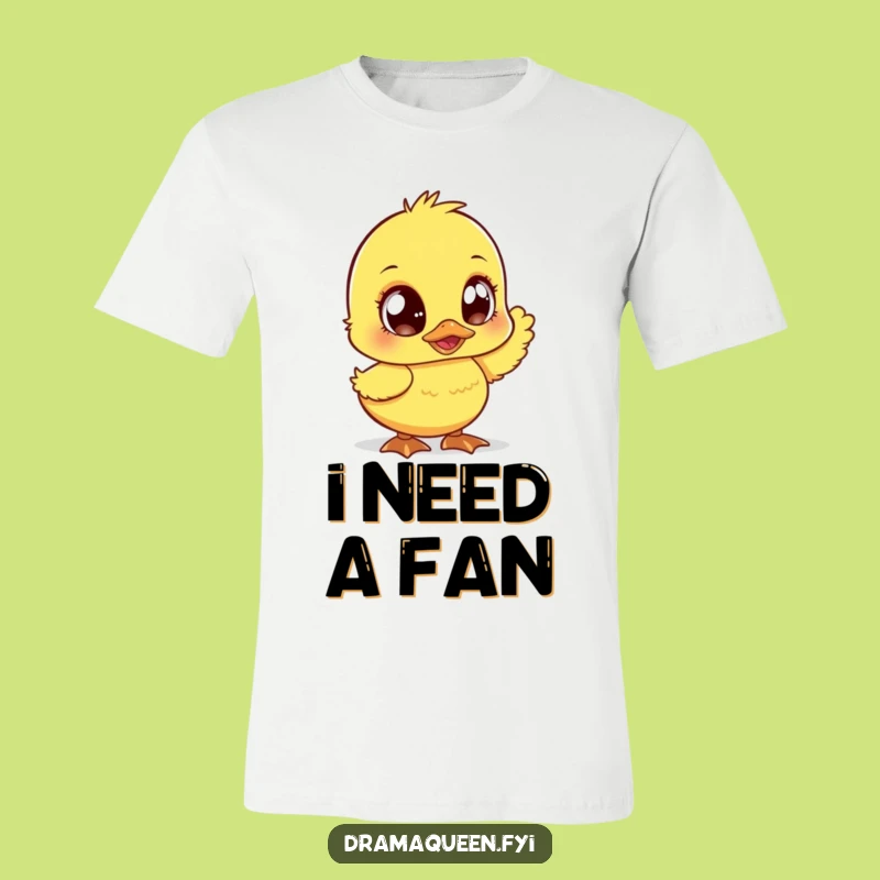 Funny Duckling T-Shirt - Cute Sparkly Eyed Duckling Fans Dramatically, Hilarious Gift Apparel