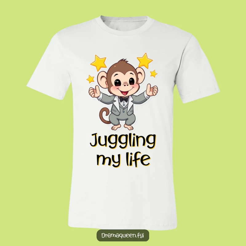 Funny Monkey Tuxedo T-Shirt: Hilarious Star Juggling Tee, Perfect Funny Gift!