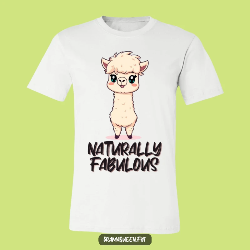 Fluffy Mane Alpaca T-Shirt: Funny Dramatic Pose for Ultimate Comfort