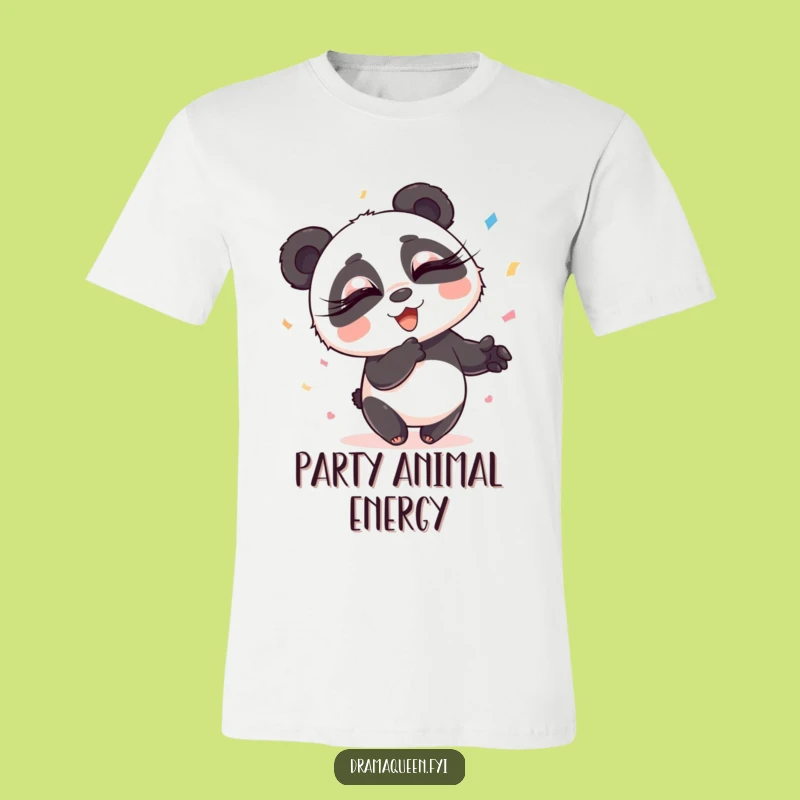 Funny Panda Confetti T-Shirt: Exaggerated Flair Panda, Hilarious Party Tee Gift