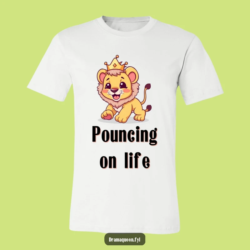 Funny Lion Cub Crown T-Shirt: Hilarious Pounce Play, Perfect Funny Gift!