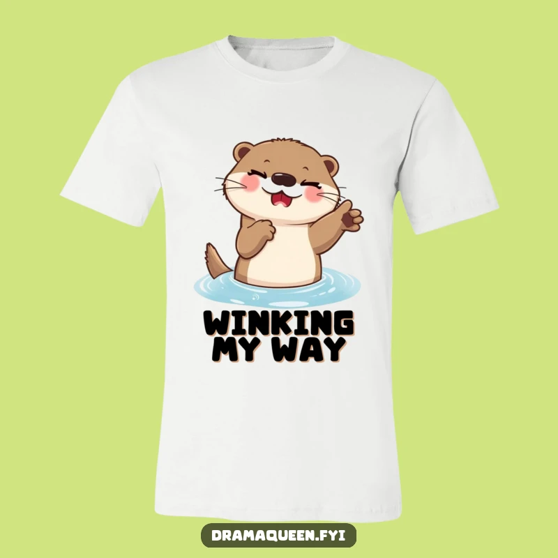 Funny Otter Dramatic Pose T-Shirt: Wear Your Playful Spirit Hilariously
