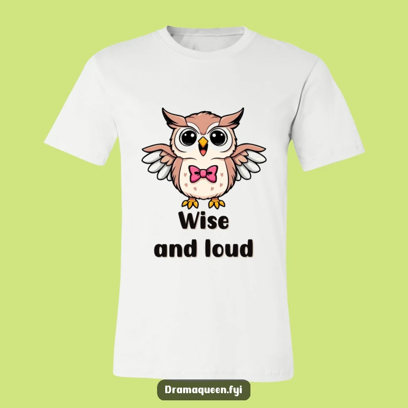 Funny Triumphant Owl Bowtie T-Shirt - Wise & Hilarious Apparel