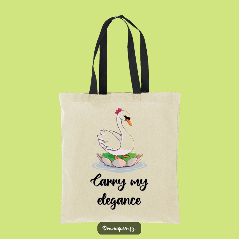 Funny Swan Diva Tote Bag - Dramatic Pose Accessory Funny Gift for Fashionistas