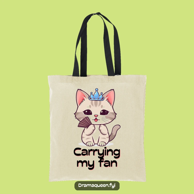 Funny Cat Tiara Tote Bag: Carry Your Drama with this Humorous Feline Accessory