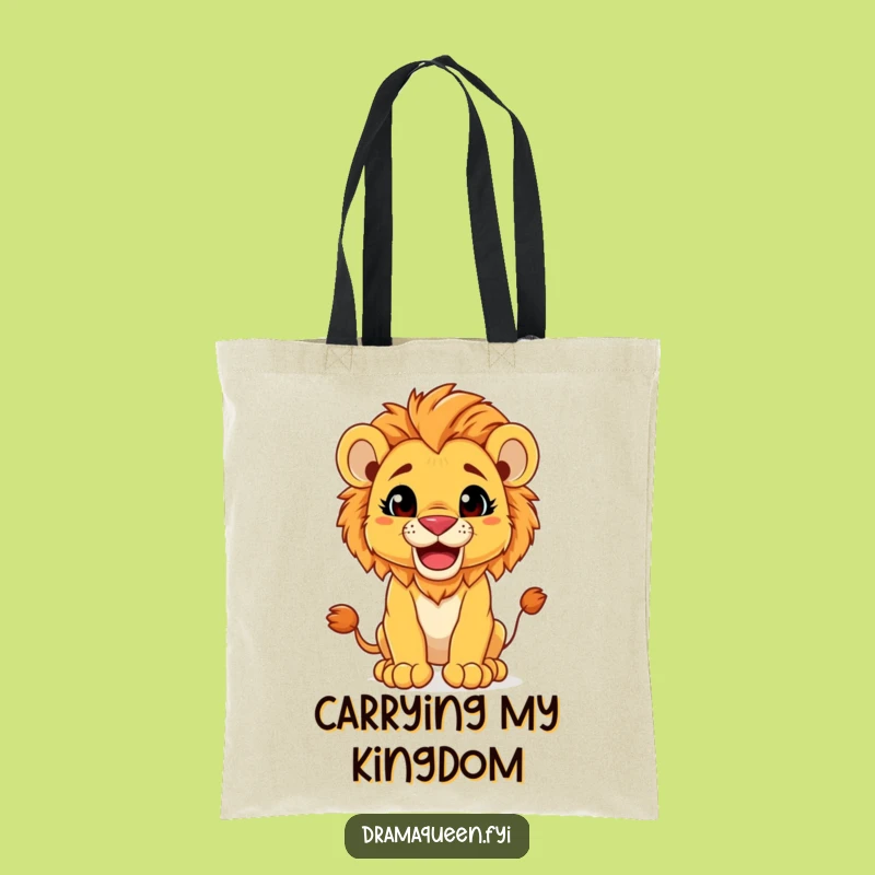 Funny Lion Cub Tote Bag: Majestic Carryall Funny Gift