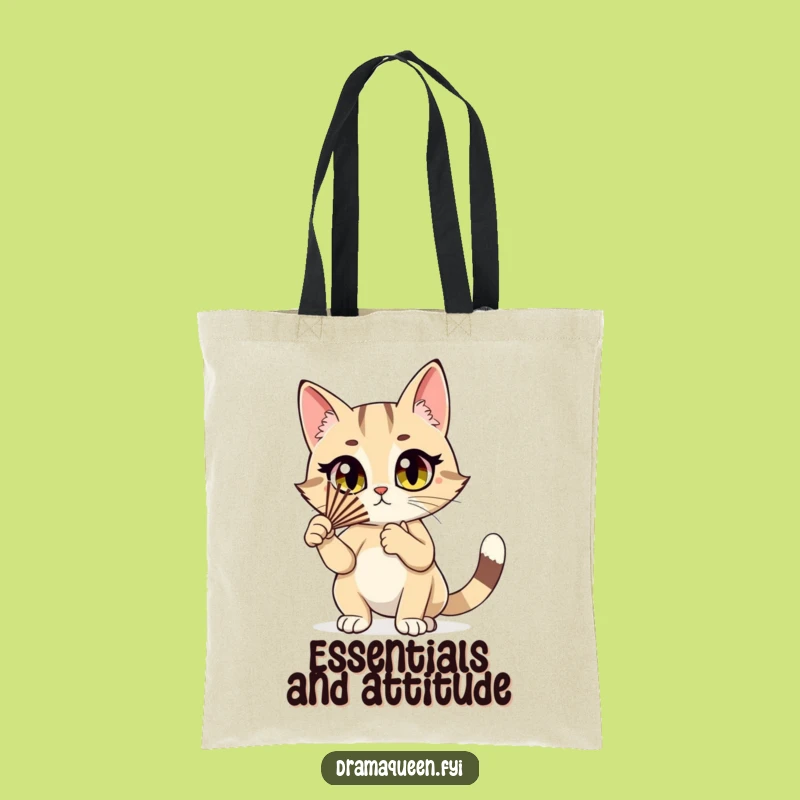 Funny Cat Fan Tote Bag: Stylish Cat Fluttering Fan, Chic & Hilarious Carry-all