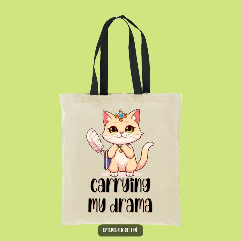 Funny Cat Fanning Tote Bag: Dramatic & Stylish Gift for Diva Essentials!
