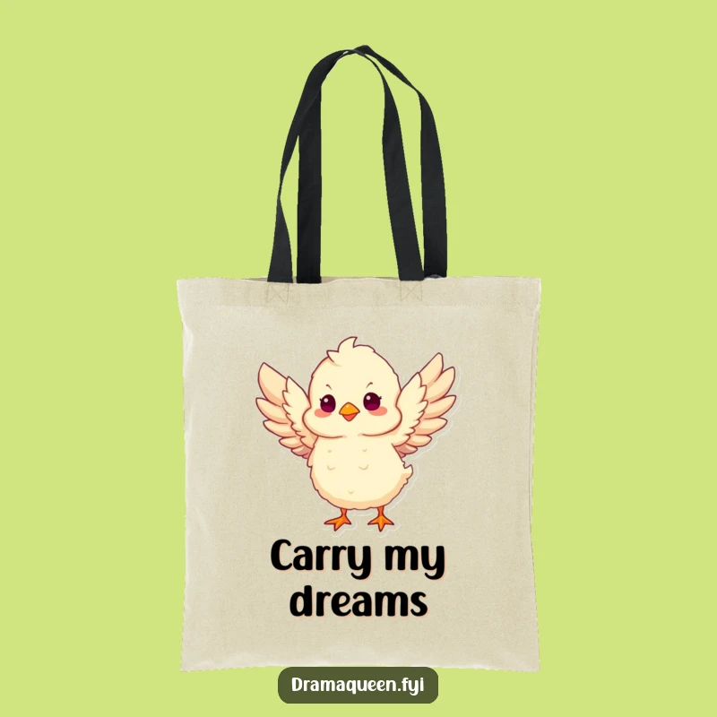 Funny Chick Take Flight Tote Bag: Carry Your Dreams with Hilarious Speed