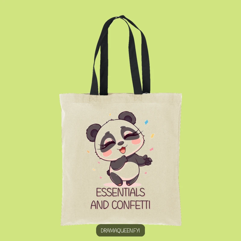 Funny Panda Confetti Tote Bag: Exaggerated Flair Panda, Stylish & Funny Gift