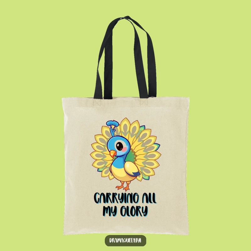 Funny Peacock Tote Bag: Dazzling Feather Fan Eco-Friendly Funny Gift
