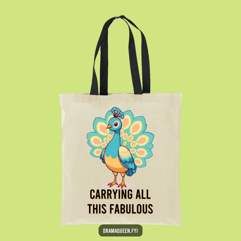 Funny Tote Bag: Proud Peacock Feather Display Accessory Funny Gift